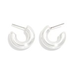 Wholesale simple Metal Huggie Hoop Earring L Gold Dipped