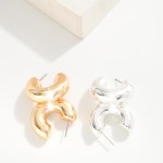 Wholesale simple Chunky Huggie Hoop Earring L Gold Dipped