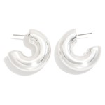 Wholesale simple Chunky Huggie Hoop Earring L Gold Dipped