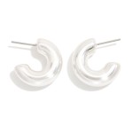 Wholesale simple Chunky Huggie Hoop Earring L Gold Dipped