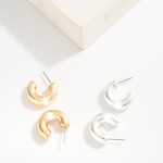 Wholesale simple Chunky Huggie Hoop Earring L Gold Dipped