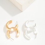 Wholesale simple Metal Hoop Earring L Gold Dipped