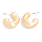 Wholesale simple Metall Huggie Hoop Earring L Gold Dipped