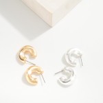 Wholesale simple Metall Huggie Hoop Earring L Gold Dipped