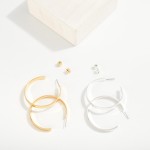 Wholesale metal Square Tube Hoop Drop Earring L Gold Dipped