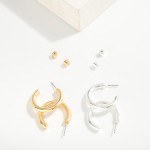 Wholesale simple Metal Hoop Drop Earrings L Gold Dipped