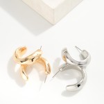 Wholesale chunky Tapered Metal Hoop Earrings D