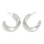 Wholesale chunky Tapered Metal Hoop Earrings D