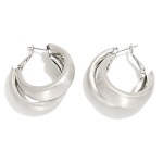 Wholesale chunky Layered Brushed Metal Hoop Earrings D