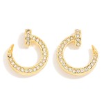 Wholesale rhinestone Studded Nail Hoop Drop Earrings L