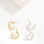 Wholesale rhinestone Studded Nail Hoop Drop Earrings L