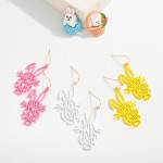 Wholesale painted Metal Happy Easter Easter Buddy Drop Earrings L