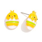 Wholesale enamel Chick Easter Egg Post Drop Earrings L