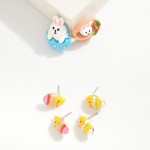 Wholesale enamel Chick Easter Egg Post Drop Earrings L