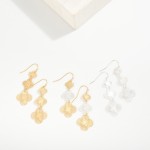 Wholesale long Linked Metal Flower Drop Earrings L