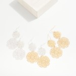 Wholesale metal Linked Filigree Flower Drop Earrings L