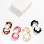 Wholesale layered Wood Beaded Hoop Earring L