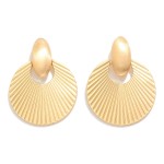 Wholesale metal Linked Ribbed Circle Drop Earring L