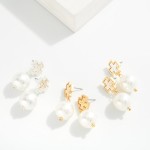 Wholesale metal Linked Hammered Metal Cross Pearl Ball L