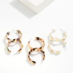 Wholesale acetate Hoop Earrings Metal Clovers D