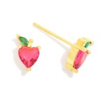 Wholesale rhinestone Apple Stud Earrings L
