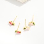 Wholesale rhinestone Apple Stud Earrings L