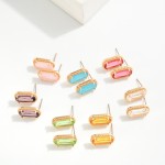 Wholesale rectangular Glass Crystal Drop Earrings L
