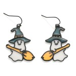 Wholesale stained Glass Witchy Ghost Drop Earrings L