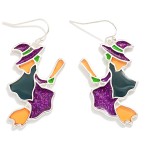 Wholesale stained Glass Witch Broom Drop Earrings L
