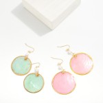 Wholesale circular Shell Drop Earrings Pearl Detail L