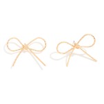 Wholesale textured Metal Bow Drop Earrings L