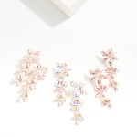 Wholesale linked Enamel Flowers Drop Earrings Paint Brush Details L