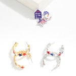 Wholesale enamel Stars Hoop Earrings D