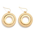 Wholesale brushed Metal Layered Circles Drop Earrings L