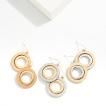 Wholesale brushed Metal Layered Circles Drop Earrings L