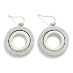 Brushed Metal Layered Circles Drop Earrings 

- Approximately 1.5" L