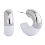 Do Everything In Love Two Tone Chunky Semi-Hoop Earring Drop

- Brass Base
- Hypoallergenic
-Gold Dipped
- Made In Korea
- Approximately 1." L