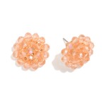 Wholesale large Faceted Bead Cluster Stud Earrings L