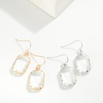 Wholesale rectangular Glass Crystal Drop Earrings L
