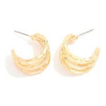 Wholesale hammered Metal Layered Hoop Earrings D