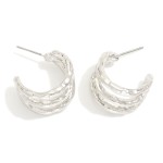 Wholesale hammered Metal Layered Hoop Earrings D