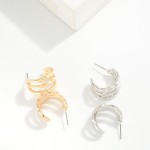 Wholesale hammered Metal Layered Hoop Earrings D