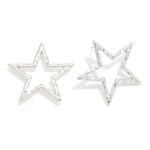 Wholesale hammered Metal Hollow Star Drop Earrings L