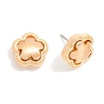 Wholesale metal Puffy Flower Stud Earrings L