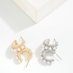 Wholesale pearl Rhinestone Studded Hoop Earrings D