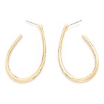 Wholesale rhinestone Studded Metal Teardrop Hoop Earrings L