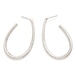 Wholesale rhinestone Studded Metal Teardrop Hoop Earrings L