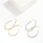 Wholesale rhinestone Studded Metal Teardrop Hoop Earrings L