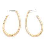 Wholesale pearl Studded Teardrop Hoop Earrings D