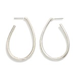 Wholesale pearl Studded Teardrop Hoop Earrings D